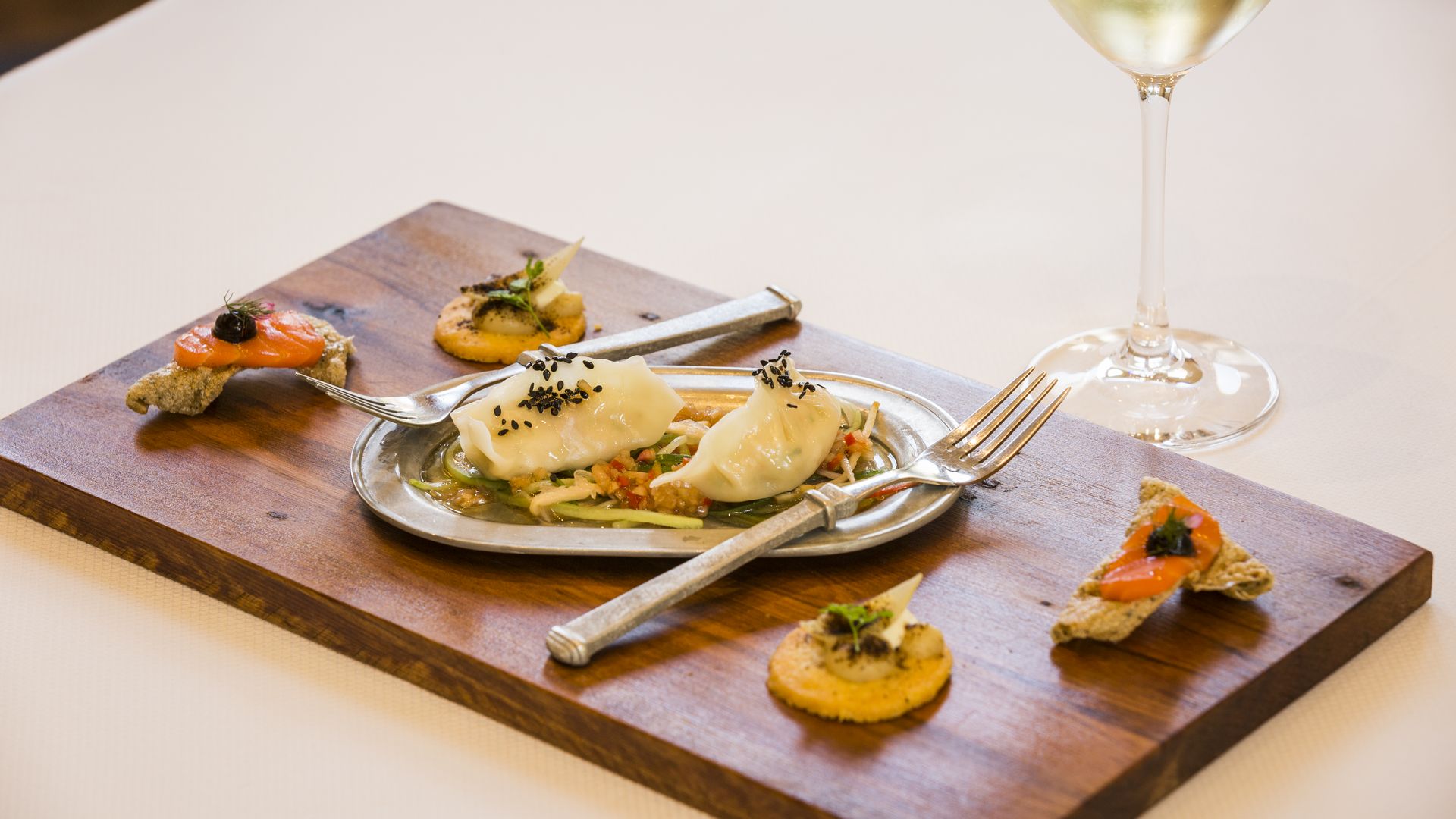 Dumplings at Cape Kidnappers restaurant 